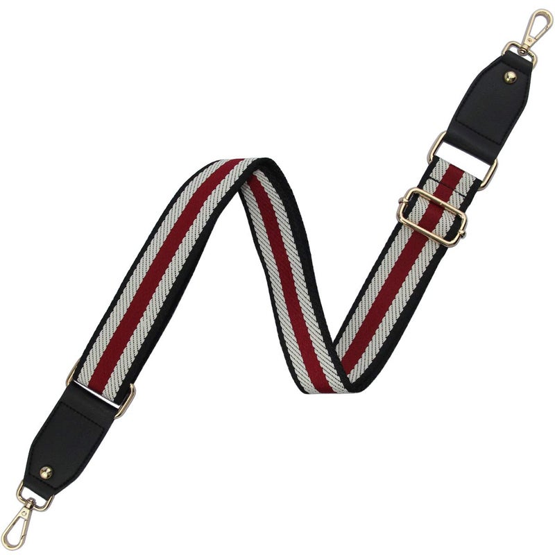 Duwi Wide Purse Strap Jacquard Guitar Style Strap Multicolor Canvas Adjustable Crossbody Bag Strap(Black,White,red) - Image 4